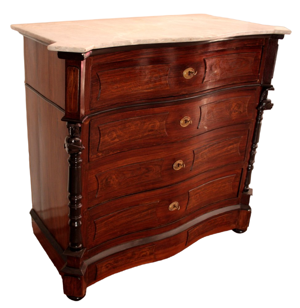 Classic ebonized chest of drawers, 19th century