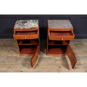 Art Deco Bedside Cabinets In Amboyna