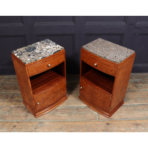 Art Deco Bedside Cabinets In Amboyna