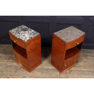 Art Deco Bedside Cabinets In Amboyna