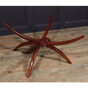 Swedish Mid Century Rosewood & Marble Spider Coffee Table
