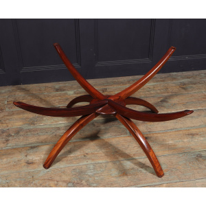 Swedish Mid Century Rosewood & Marble Spider Coffee Table
