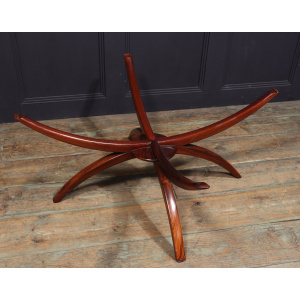 Swedish Mid Century Rosewood & Marble Spider Coffee Table