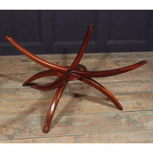 Swedish Mid Century Rosewood & Marble Spider Coffee Table