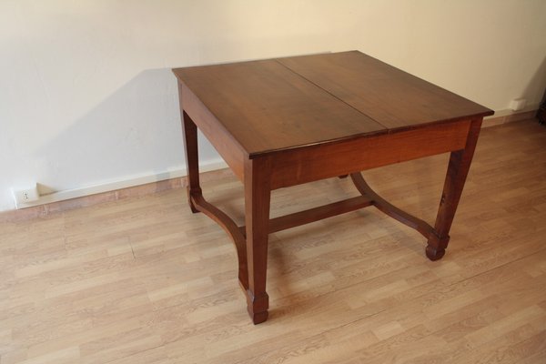 Liberty antique extendable dining table in cherry, Italy, 1920s