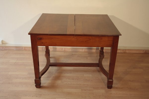 Liberty antique extendable dining table in cherry, Italy, 1920s