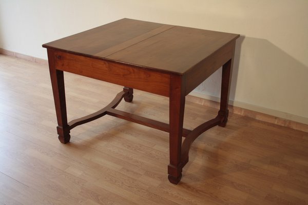 Liberty antique extendable dining table in cherry, Italy, 1920s