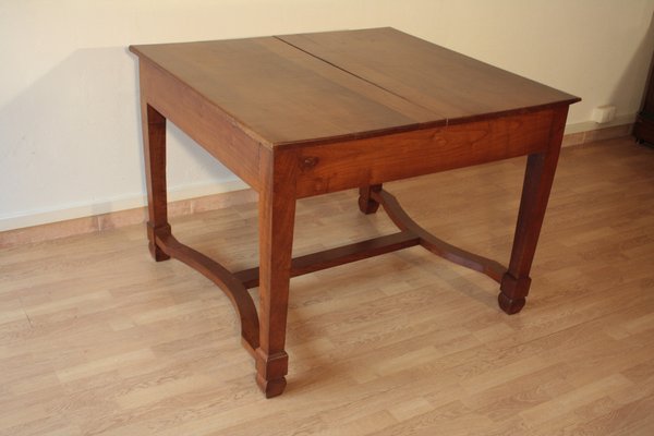 Liberty antique extendable dining table in cherry, Italy, 1920s