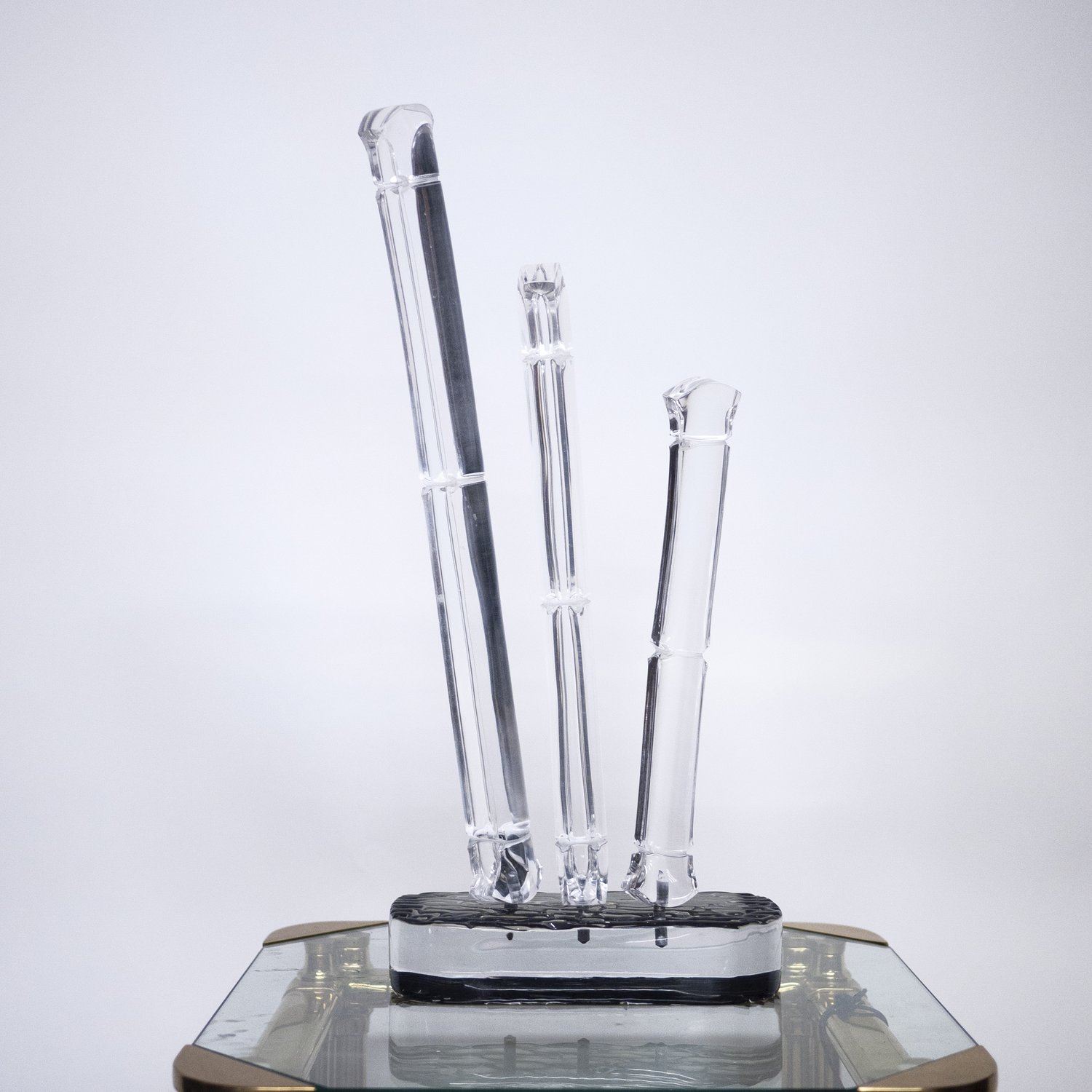 Vintage Bamboo Sculpture In Lucite, 1960s