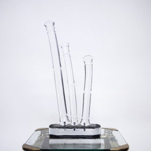 Vintage Bamboo Sculpture In Lucite, 1960s