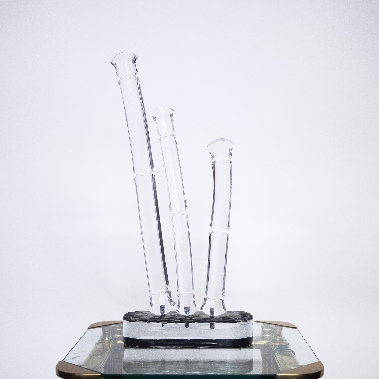 Vintage Bamboo Sculpture In Lucite, 1960s