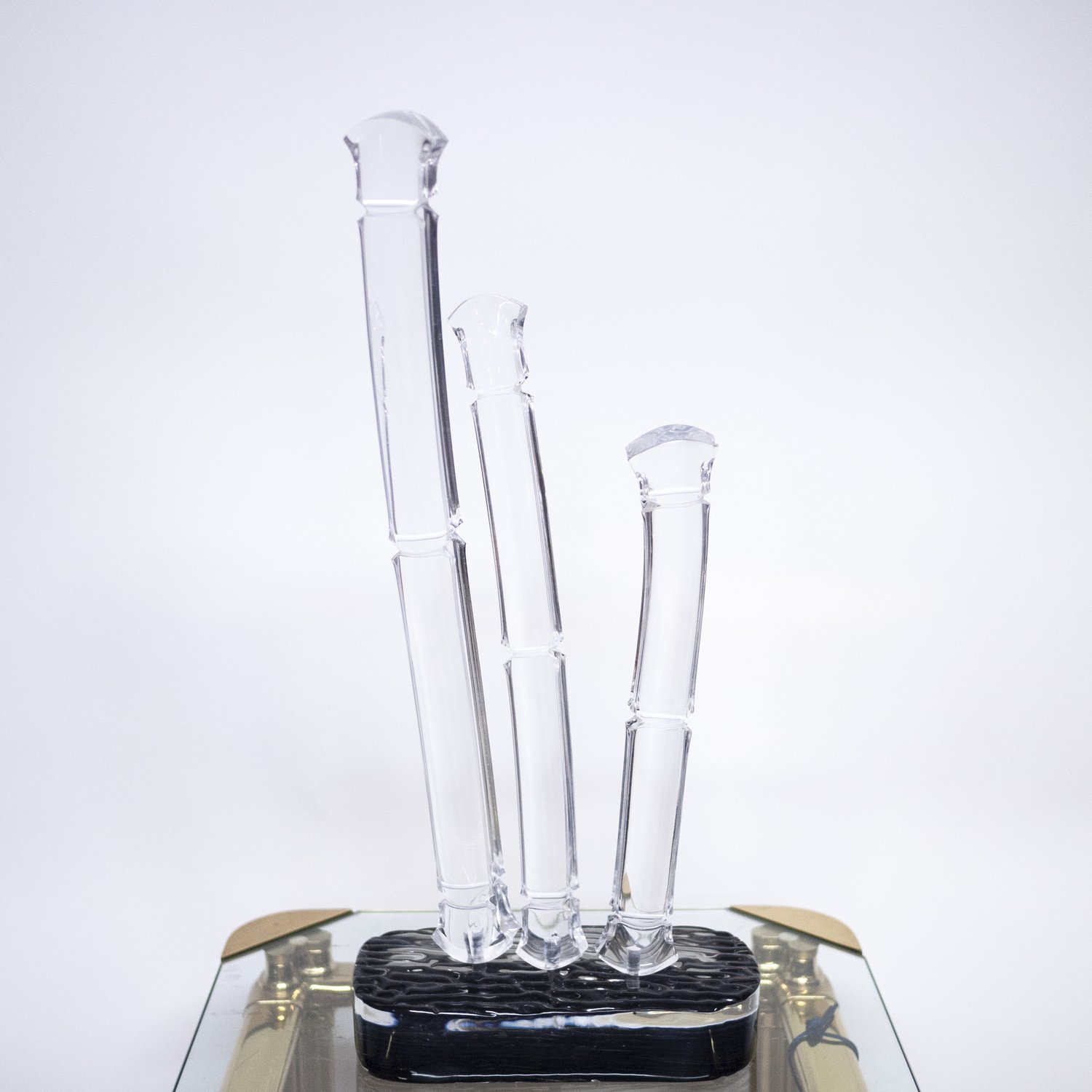 Vintage Bamboo Sculpture In Lucite, 1960s