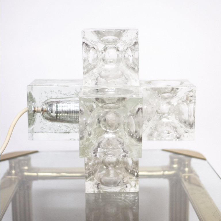 Italian Sculptural Murano Glass Cube by Albano Poli for Poliarte, 1970s