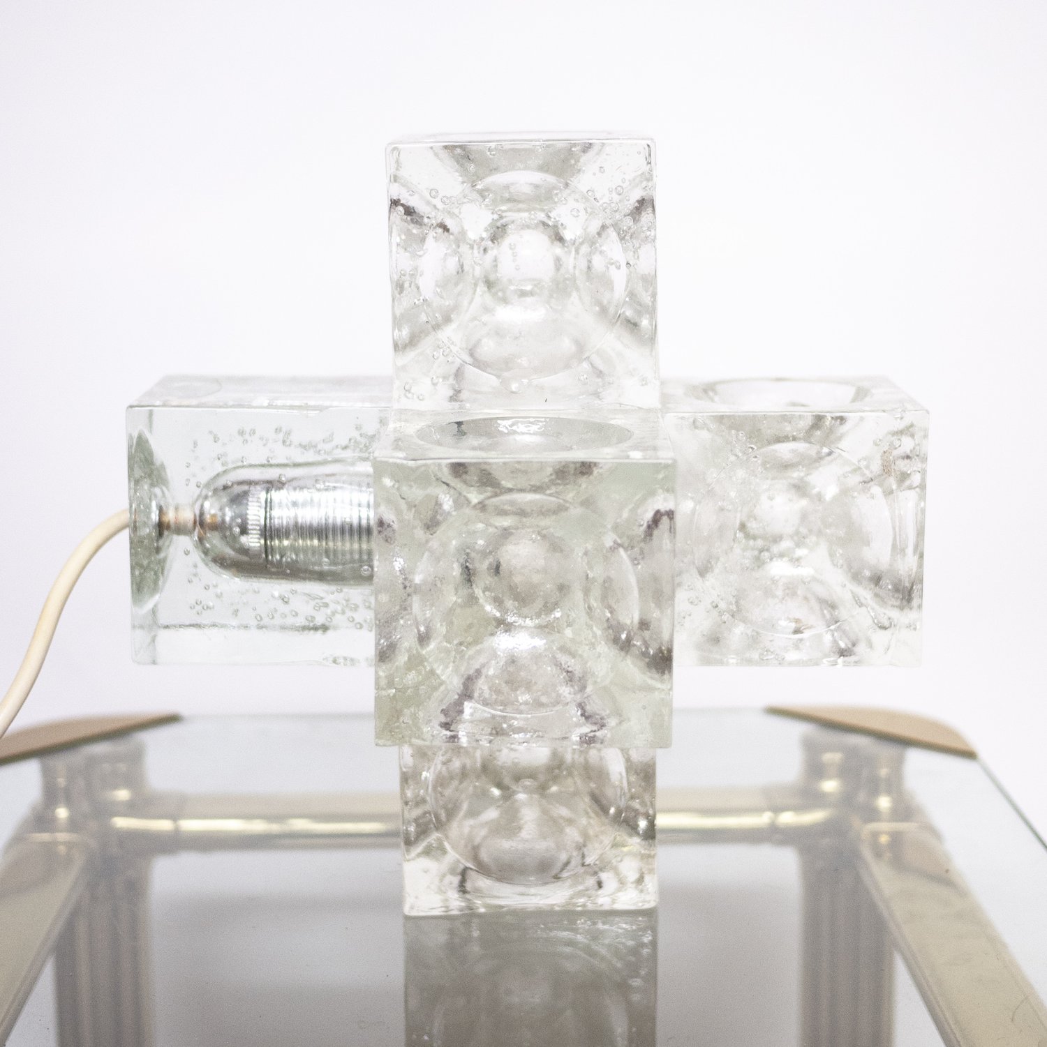 Italian Sculptural Murano Glass Cube by Albano Poli for Poliarte, 1970s