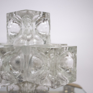 Italian Sculptural Murano Glass Cube By Albano Poli For Poliarte, 1970s