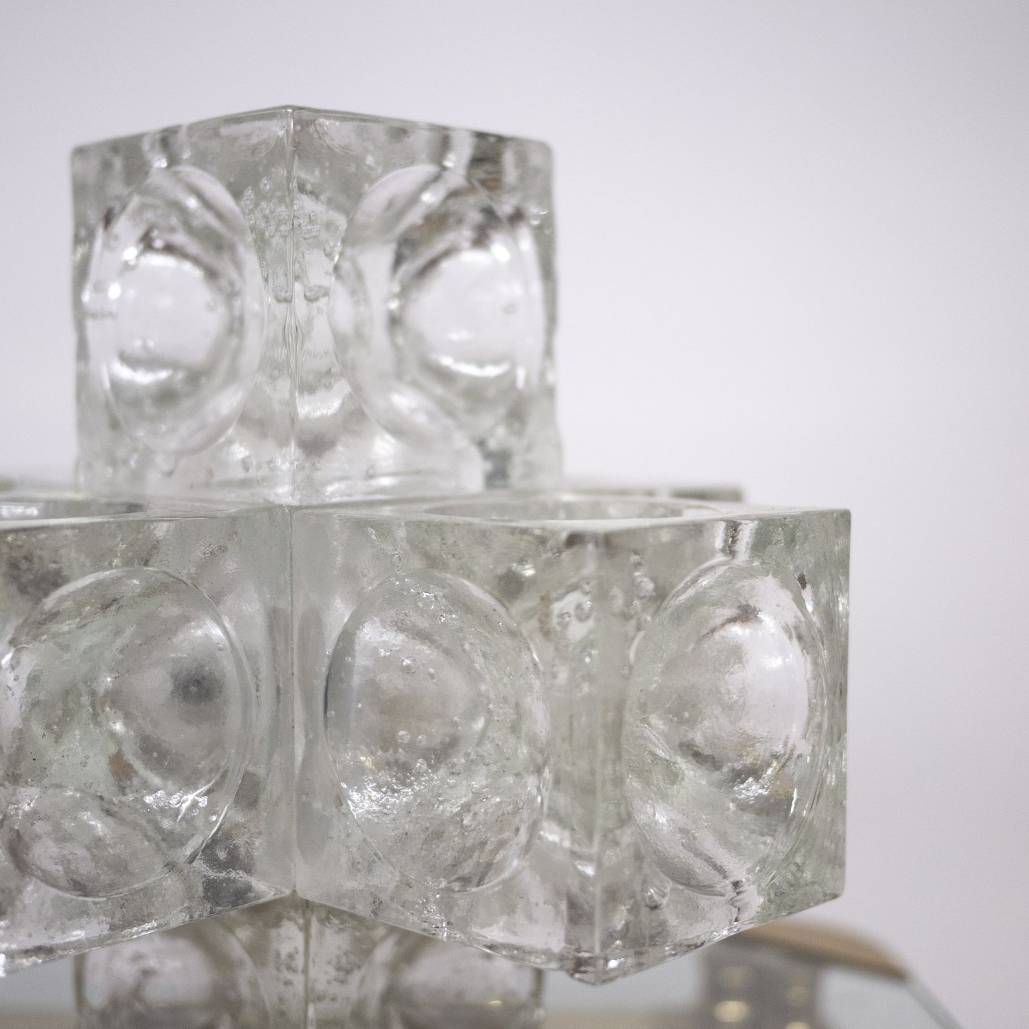 Italian Sculptural Murano Glass Cube By Albano Poli For Poliarte, 1970s