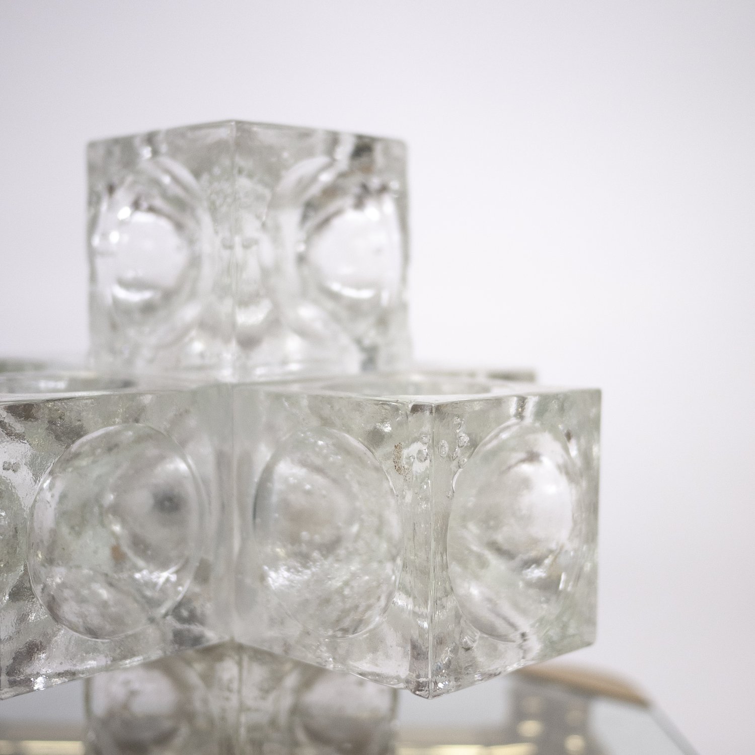 Italian Sculptural Murano Glass Cube By Albano Poli For Poliarte, 1970s