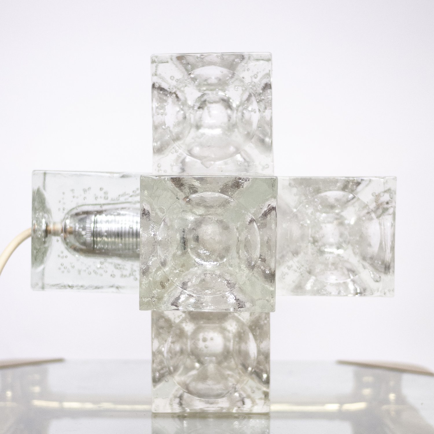 Italian Sculptural Murano Glass Cube By Albano Poli For Poliarte, 1970s