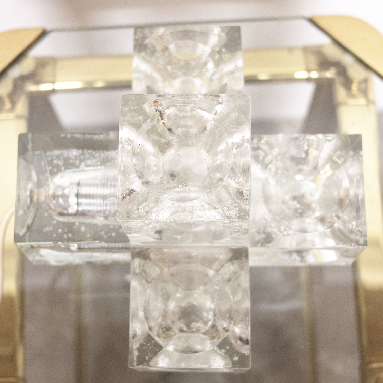 Italian Sculptural Murano Glass Cube By Albano Poli For Poliarte, 1970s