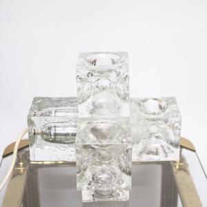 Italian Sculptural Murano Glass Cube By Albano Poli For Poliarte, 1970s