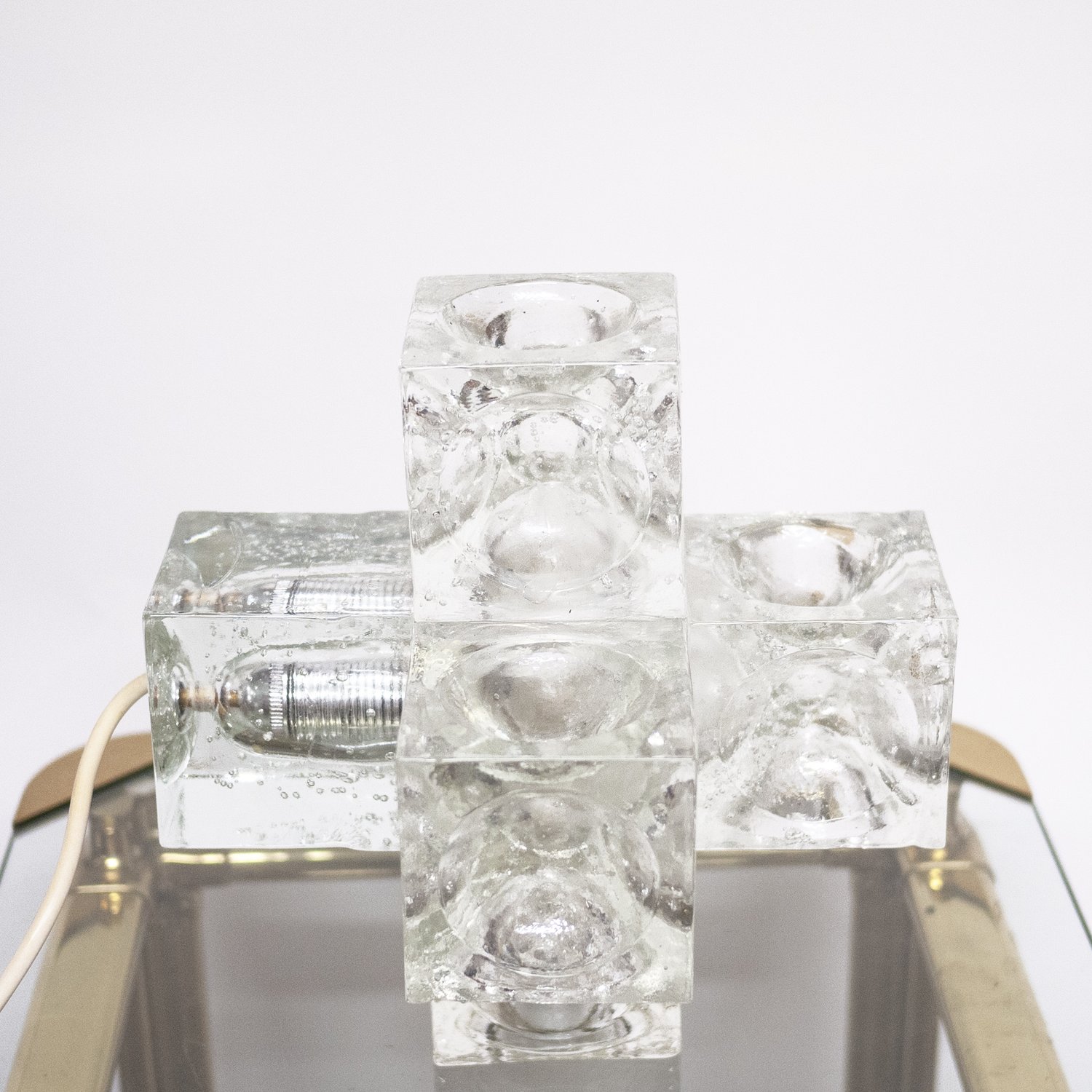 Italian Sculptural Murano Glass Cube By Albano Poli For Poliarte, 1970s