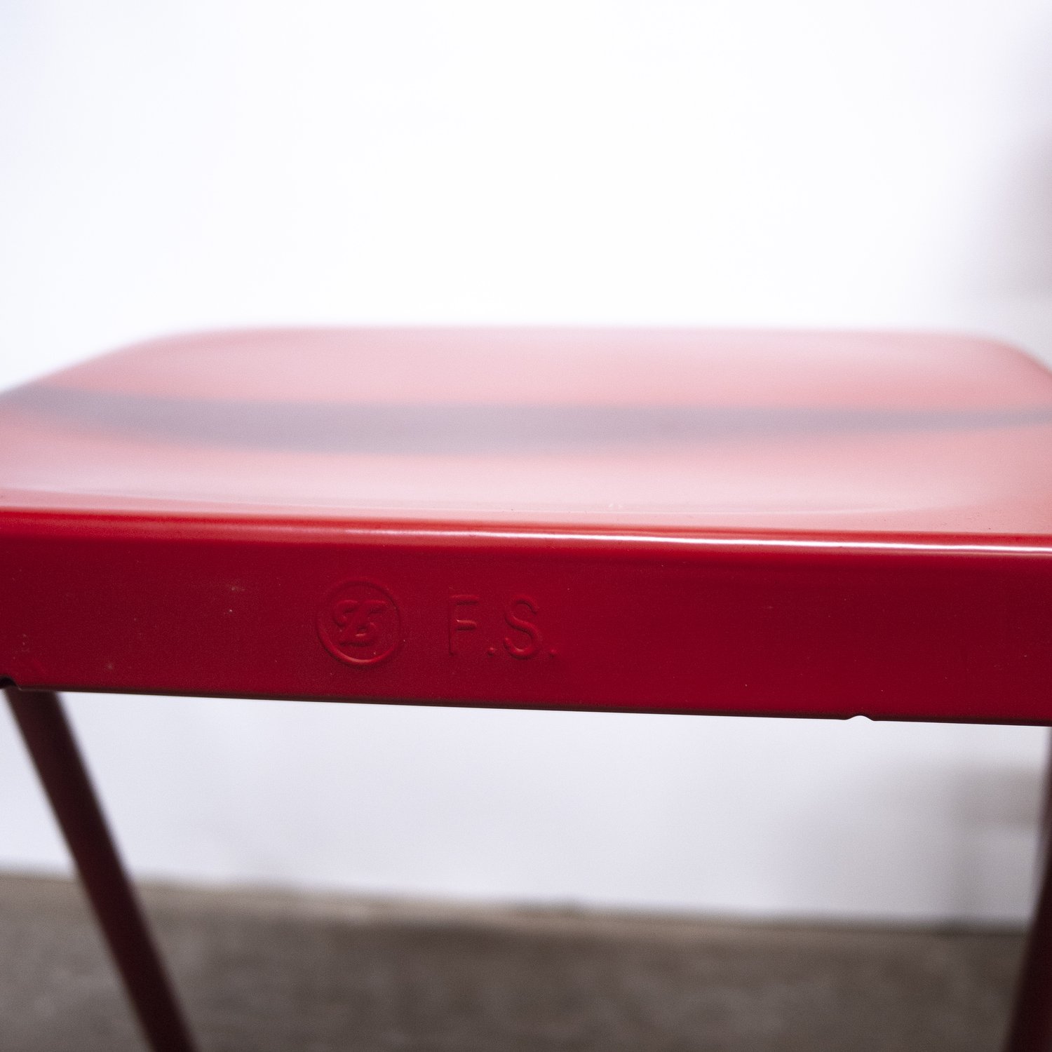 Folding Red Metal Chairs, 1980s