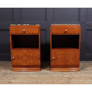 Art Deco Bedside Cabinets In Amboyna