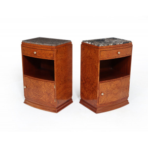 Art Deco Bedside Cabinets In Amboyna