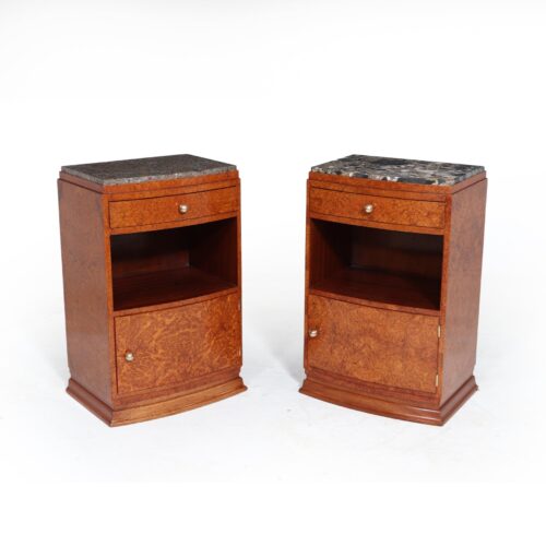 Art Deco Bedside Cabinets In Amboyna