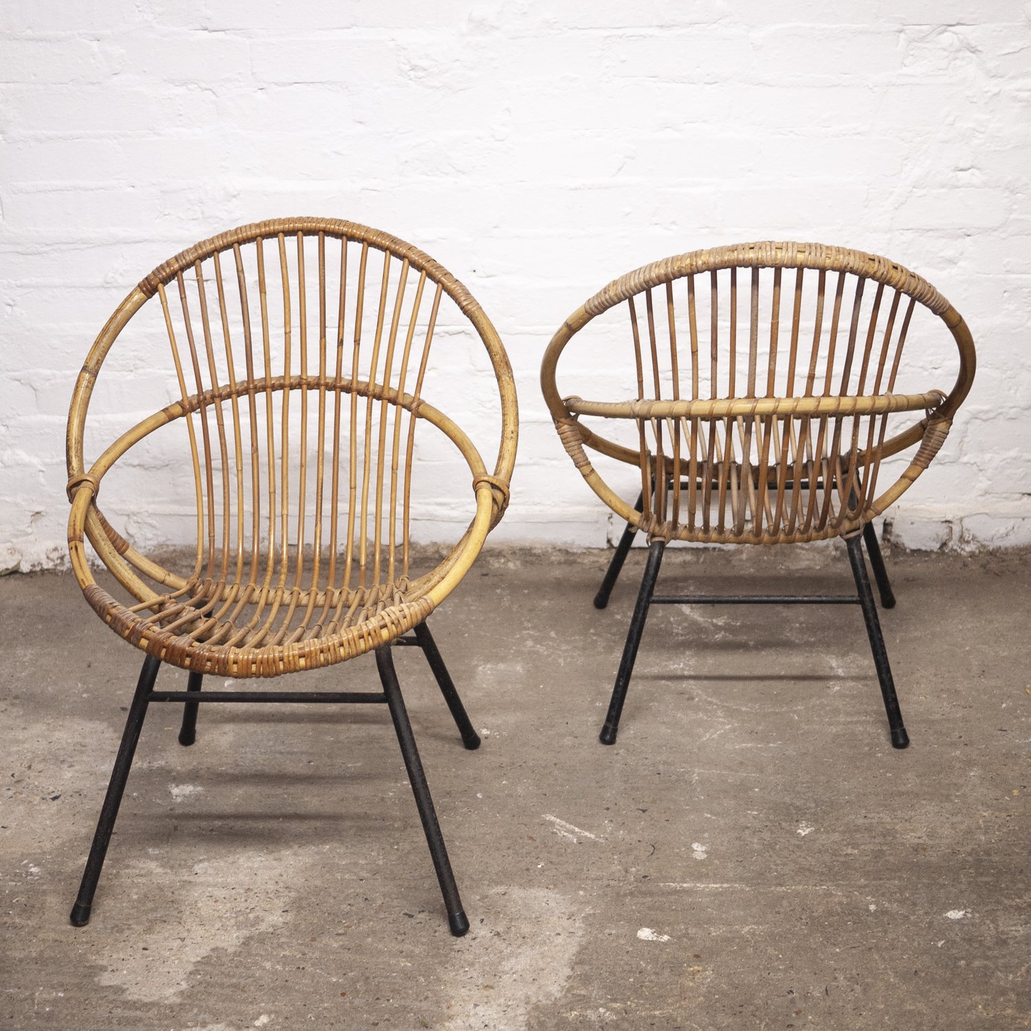 Mid-Century Bamboo & Metal Chair By Rohe Noordwolde, 1960s, Set of 2