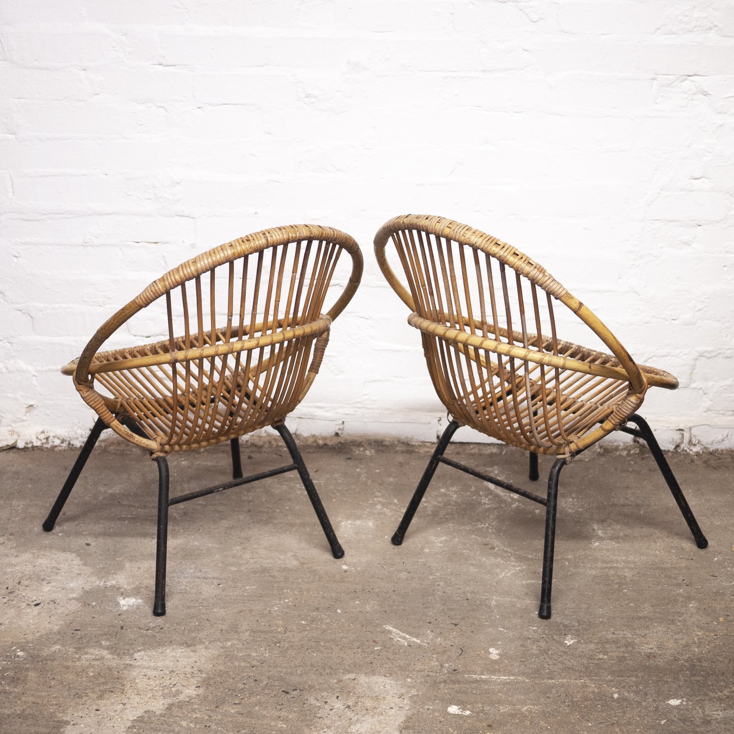 Mid-Century Bamboo & Metal Chair By Rohe Noordwolde, 1960s, Set of 2