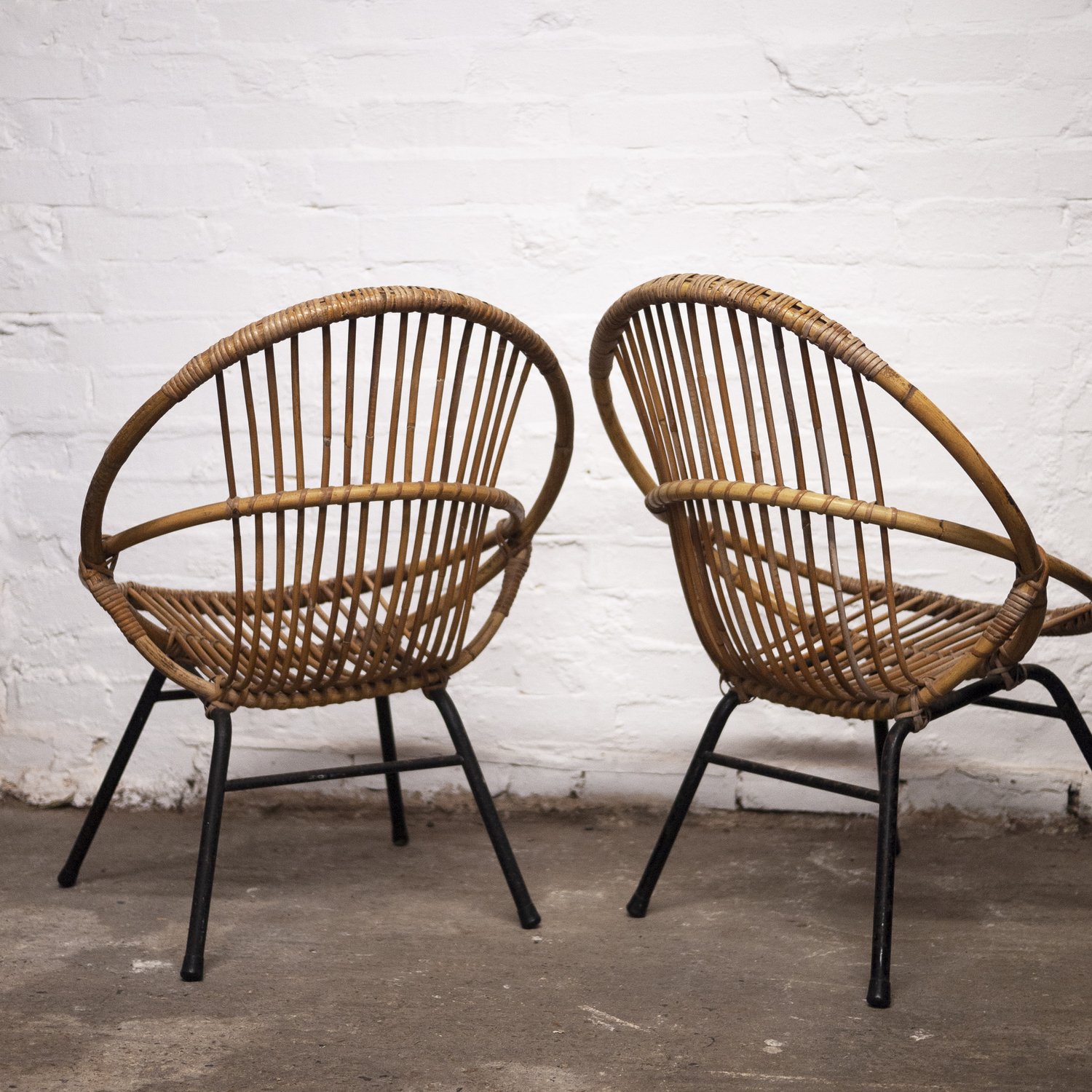 Mid-Century Bamboo & Metal Chair By Rohe Noordwolde, 1960s, Set of 2