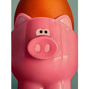 Pink Pig Egg Cup Still Life By Artist Christopher Green