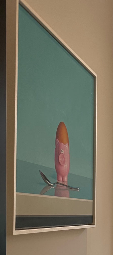 Pink Pig Egg Cup Still Life By Artist Christopher Green