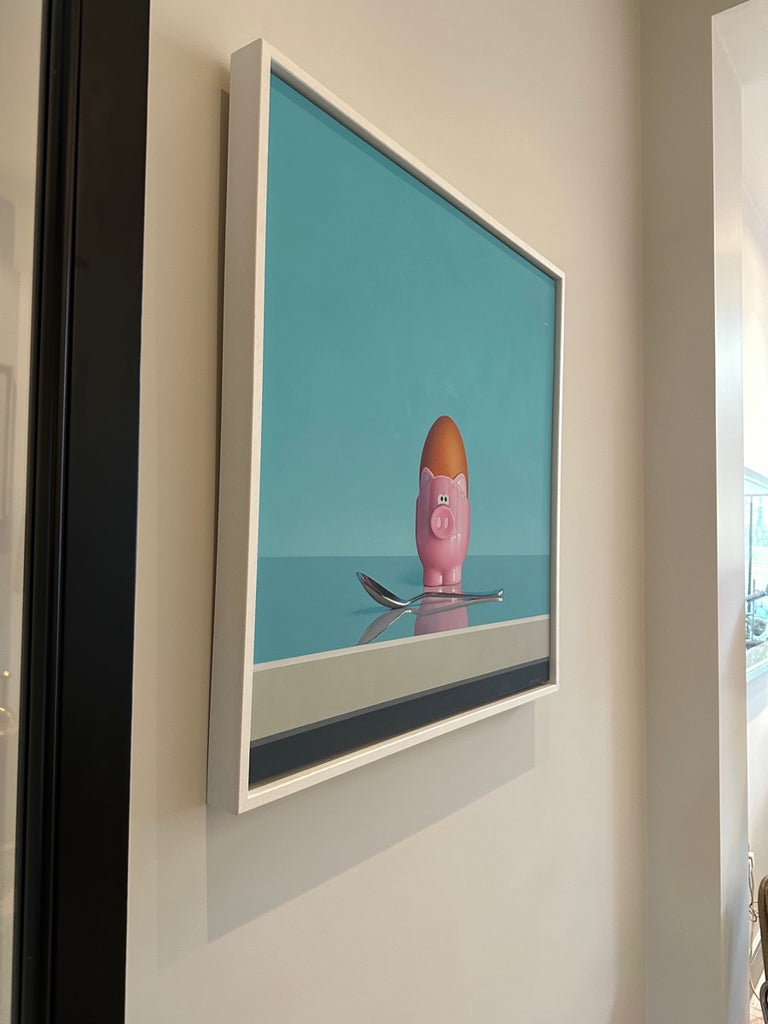 Pink Pig Egg Cup Still Life By Artist Christopher Green