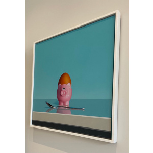 Pink Pig Egg Cup Still Life By Artist Christopher Green