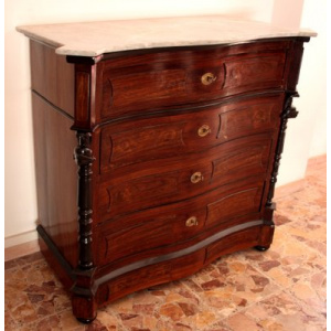 Classic ebonized chest of drawers, 19th century