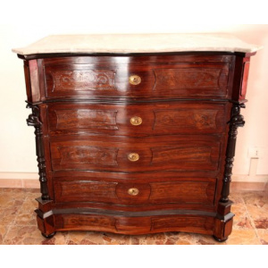 Classic ebonized chest of drawers, 19th century