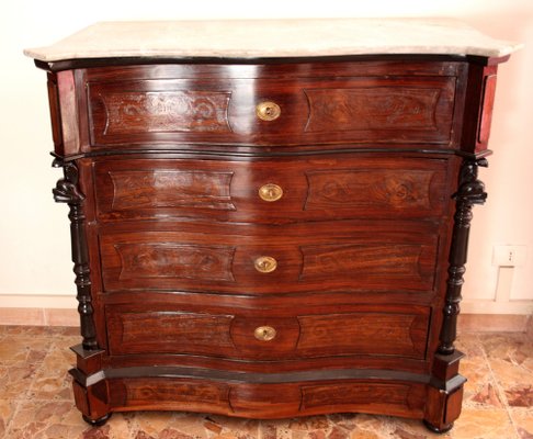 Classic ebonized chest of drawers, 19th century