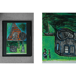 Paul Holsby, House of Science, 1978, Color Lithograph, Framed