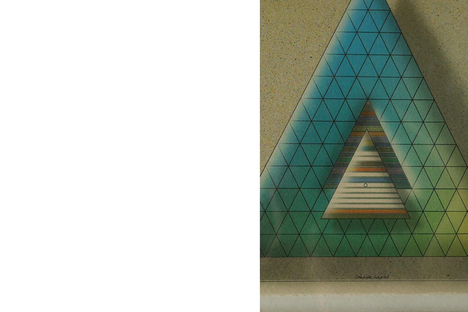 Holger Bäckström & Bo Ljungberg, Green Indian game, Computer ink plot, 1985, Framed