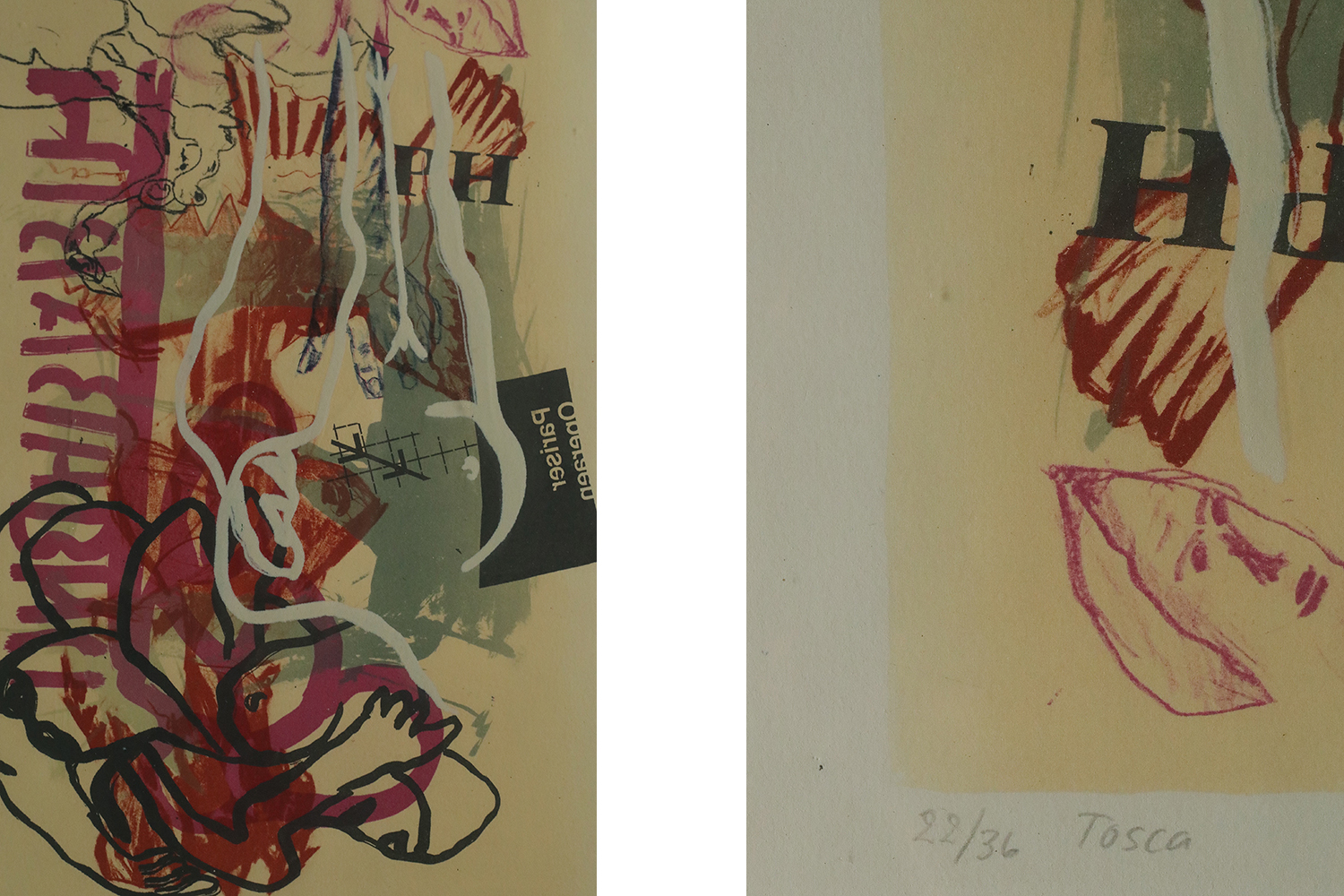 Poul Esting, Tosca, Color Lithograph, Framed