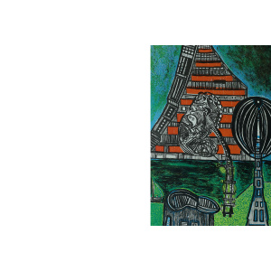 Paul Holsby, House of Science, 1978, Color Lithograph, Framed