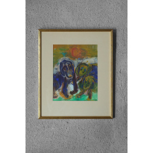 Frideborg Bryth, Gouache, 1961, Framed