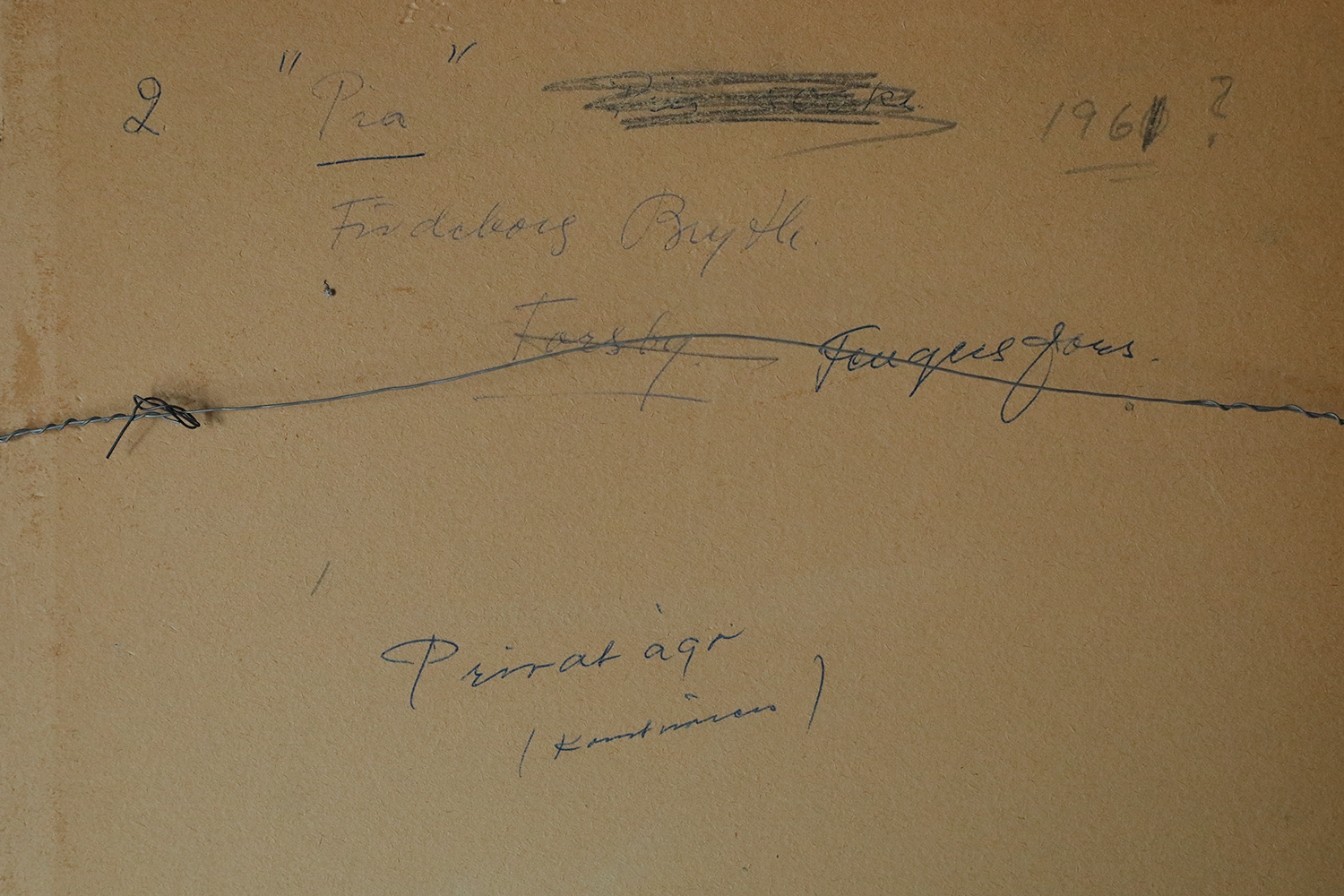 Frideborg Bryth, Gouache, 1961, Framed