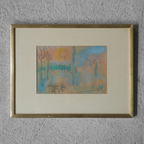 Frideborg Bryth, Gouache, 1961, Framed
