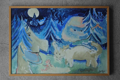 Lennart Lilja, Sagomöte, Oil on Board, Framed