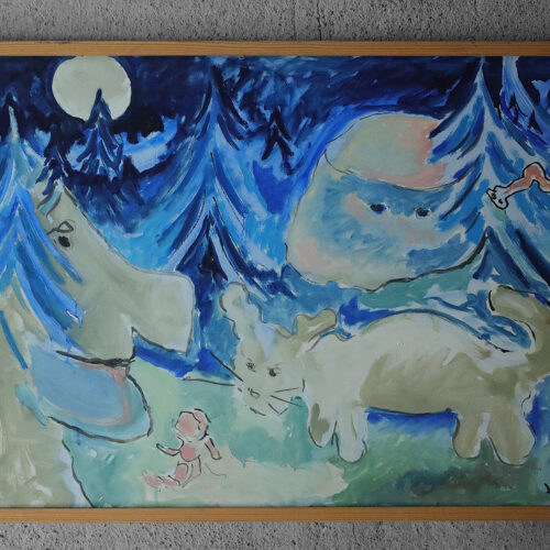 Lennart Lilja, Sagomöte, Oil on Board, Framed