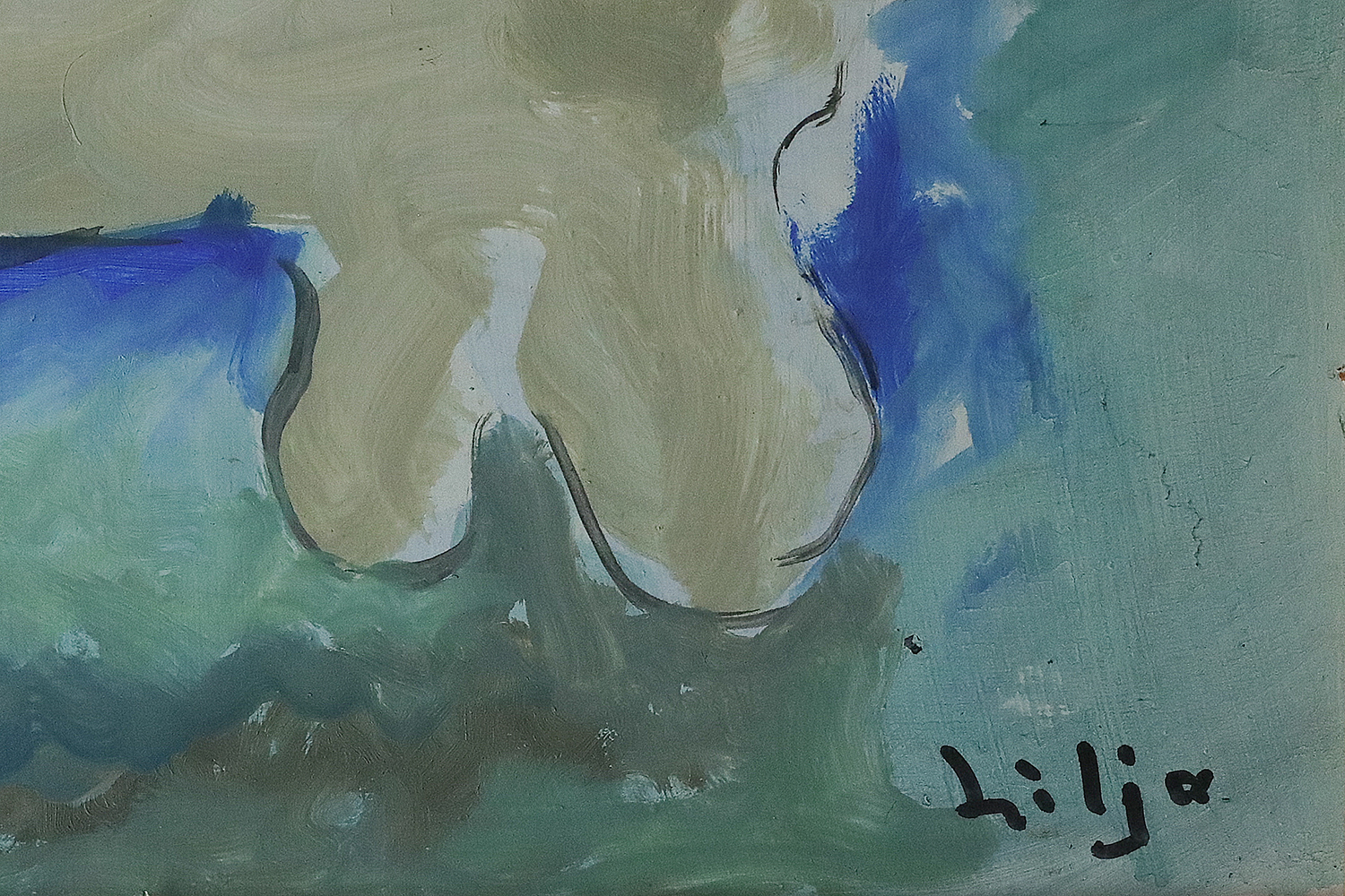 Lennart Lilja, Sagomöte, Oil on Board, Framed
