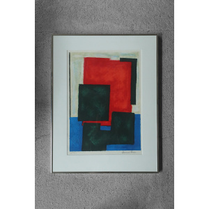 Osmund Hansen, Composition, 1980s, Color Lithograph, Framed